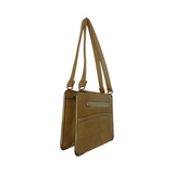 Vintage Tan Perforated Faux Leather Box Purse / Shoulder Bag
