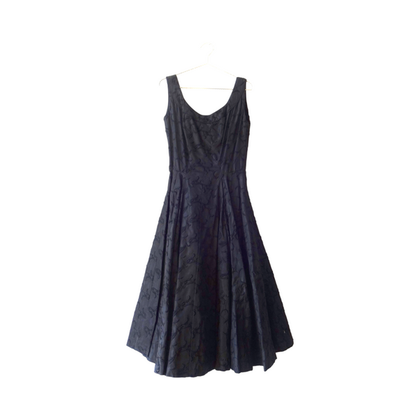 c. 1950s New Look Black Embroidered Dress