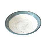 Art Pottery Blue and White Speckled Bowl