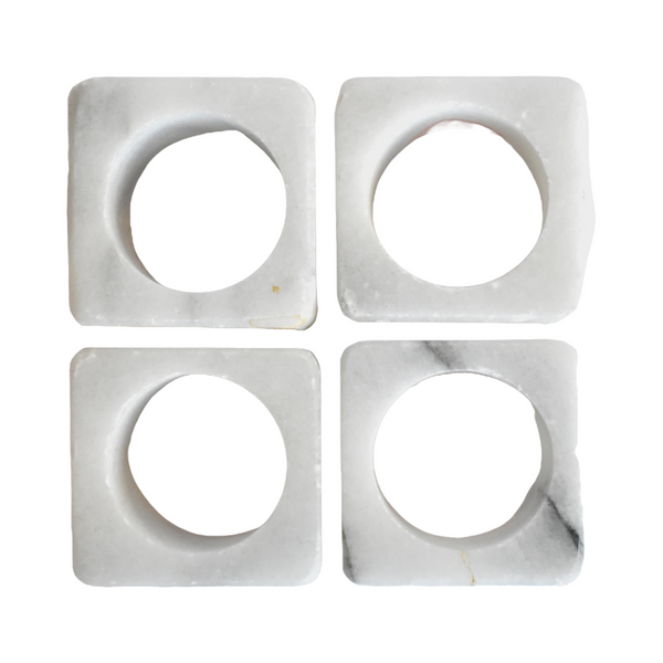 White Marble Napkin Rings