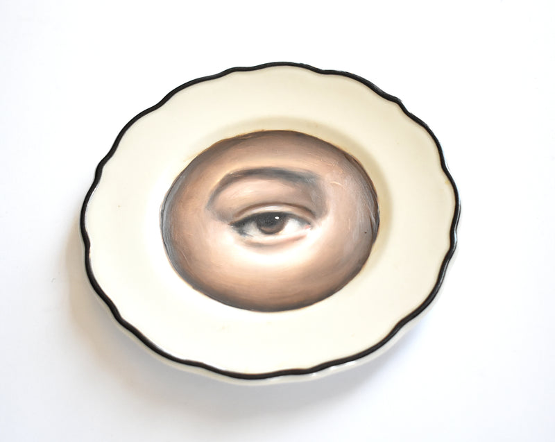 Lover's Eye Painting on a Black Border Plate