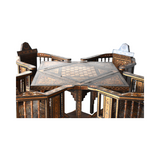Antique Syrian Marquetry Inlay Card Table and 4 Chairs