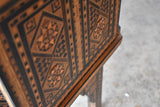 Antique Syrian Marquetry Inlay Card Table and 4 Chairs