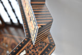 Antique Syrian Marquetry Inlay Card Table and 4 Chairs