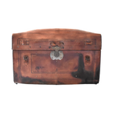 Late 19th Century Leather Domed Box Steamer Trunk