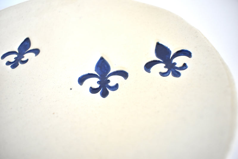 Contemporary Handmade Fleur De Lys Plates