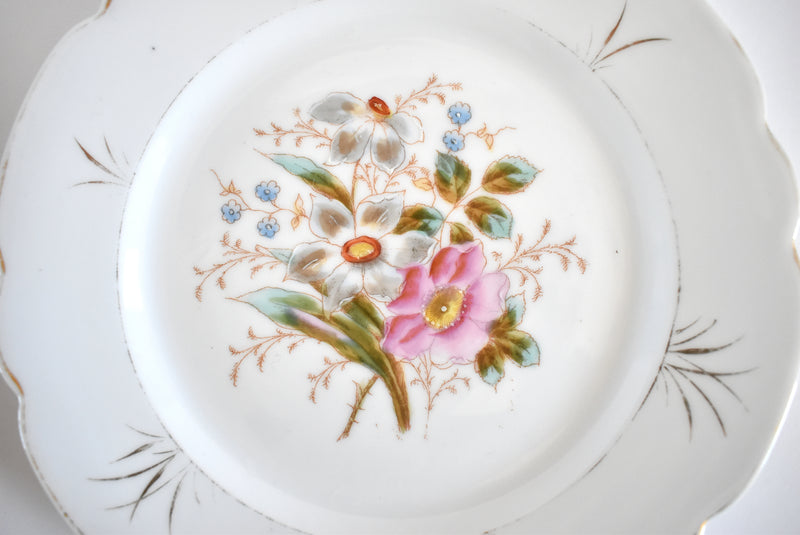 19th Century Victorian Floral Dessert Plates