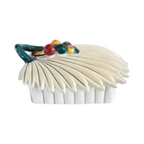 Italian Ceramic Trinket Box With Palm Frond