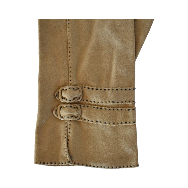 Pair of Vintage Tan Stretch Gloves with Buckles