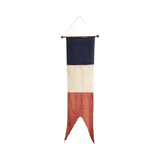 Antique French Tricolor Swallowtail Pennant Guidon Flag