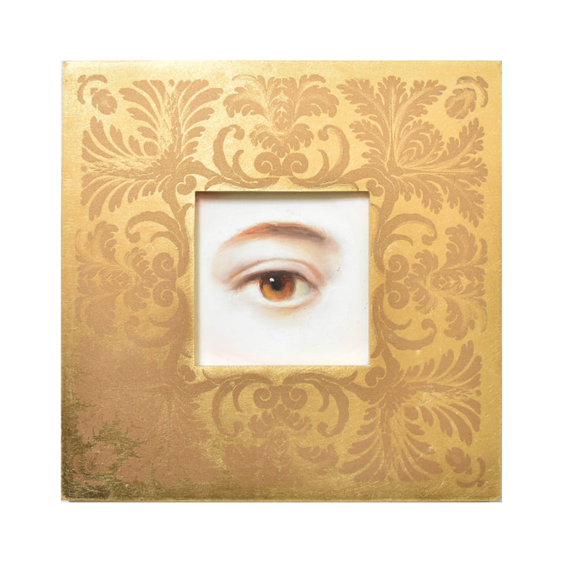 Lover's Eye Painting in a Gold Foliate-Printed Frame