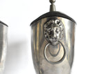 Mid-19th-Century Justus Johannes Van Maurik Dutch Pewter Chestnut Urns With Lion Head Doorknocker Handles - a Pair