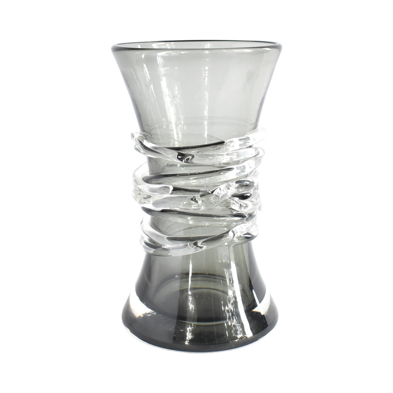 Mid-Century Hand-Blown Smoked Glass Vase