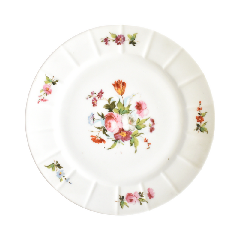 Antique Botanical Porcelain Dessert Plates