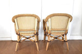 Set of 4 Cream French Rattan "Riviera" Style Armchairs