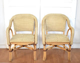 Set of 4 Cream French Rattan "Riviera" Style Armchairs
