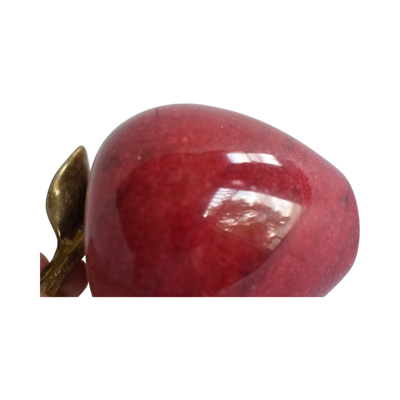 Vintage Red Marble and Brass Apple