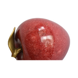 Vintage Red Marble and Brass Apple