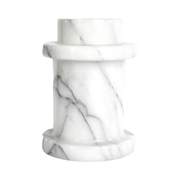 White Marble Convertible Column Candle Holder