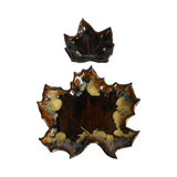 Pair of Art Pottery Brown Leaf Plates