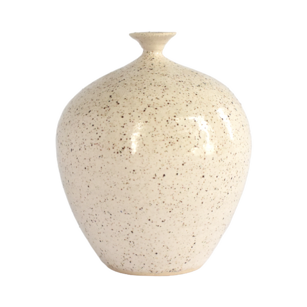 Speckled Narrow Neck Stoneware Pottery Vase