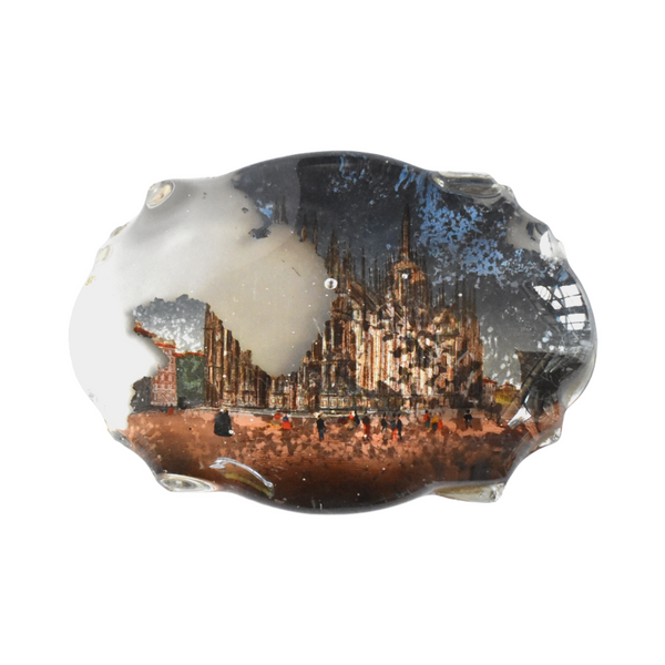 19th-C Milan Cathedral Glass Souvenir Paperweight