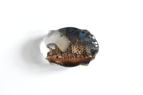 19th-C Milan Cathedral Glass Souvenir Paperweight