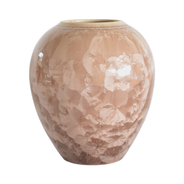 Vintage Brown Crystal Glaze Art Pottery Vase