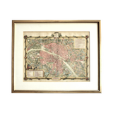 Antique 1763 Paris Map Hand-Colored Gravure