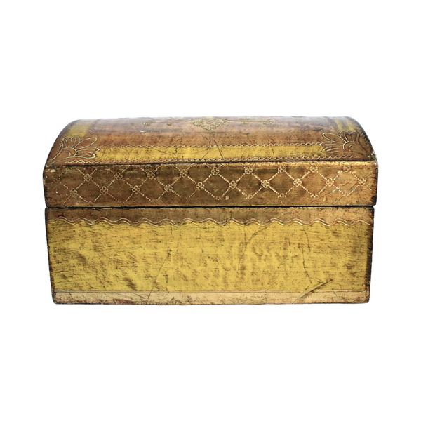 Mid-Century Italian Florentine Domed Jewelry Chest Box