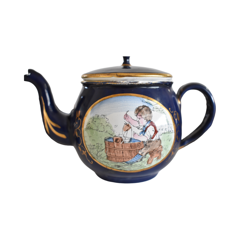 Antique German Enamel Child's Tea Set