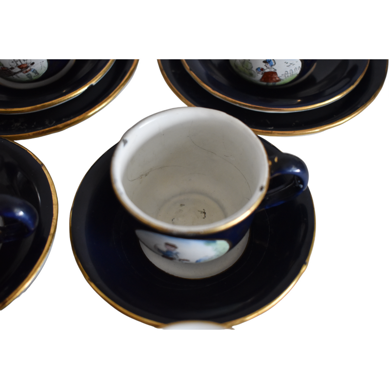 Antique German Enamel Child's Tea Set