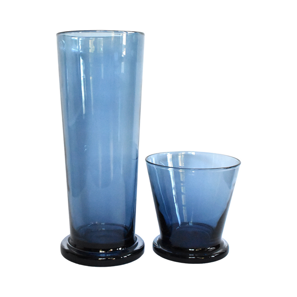 Pair of Mid-Century Cobalt Blue Blown Glass Vases