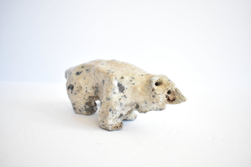 Enamel and Metal Polar Bear Sculpture
