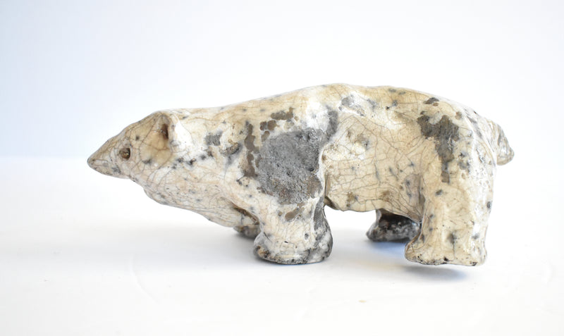 Enamel and Metal Polar Bear Sculpture