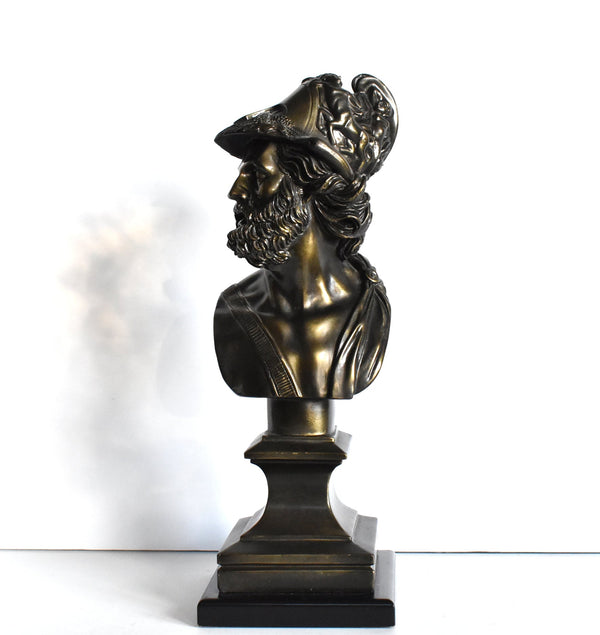 Vintage Ajax the Great After Bernini Bronzed Brass Bust