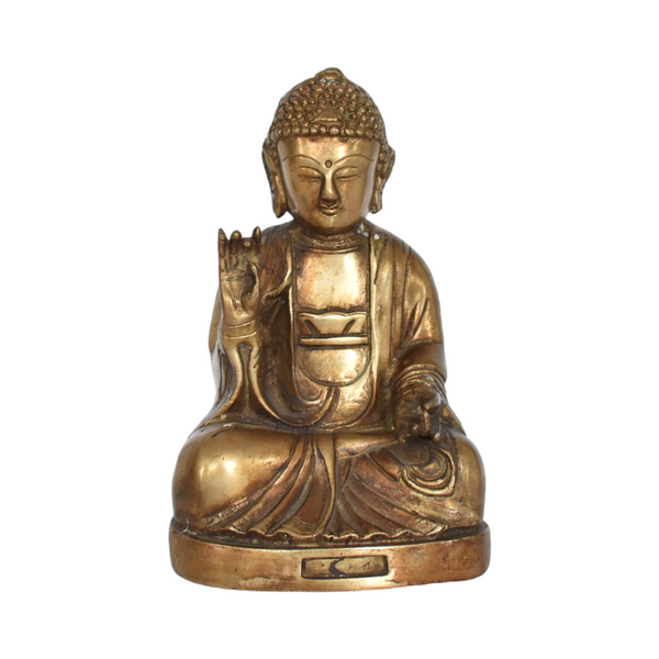 Vintage Brass Blessing Buddha Statue