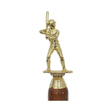 Vintage Gold, Wood, and Marble Baseball Trophy