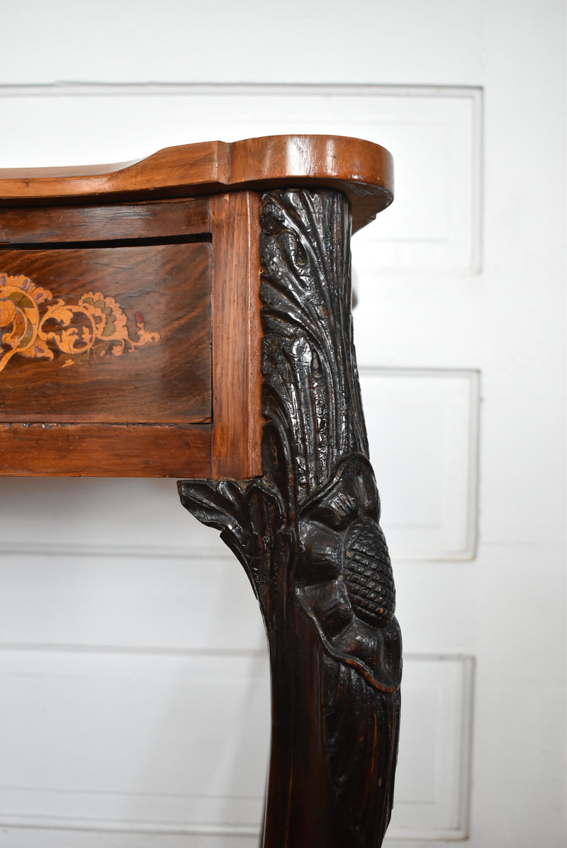 18th-Century Queen Anne Irish Marquetry Bureau Plat Desk