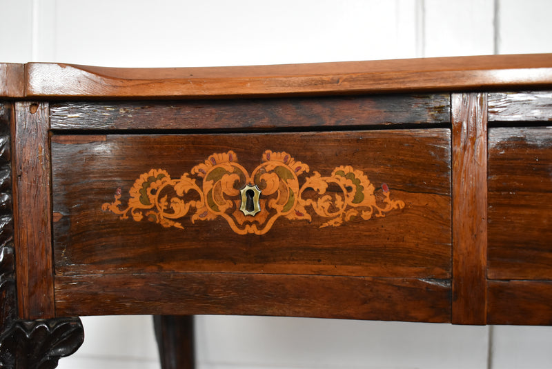 18th-Century Queen Anne Irish Marquetry Bureau Plat Desk