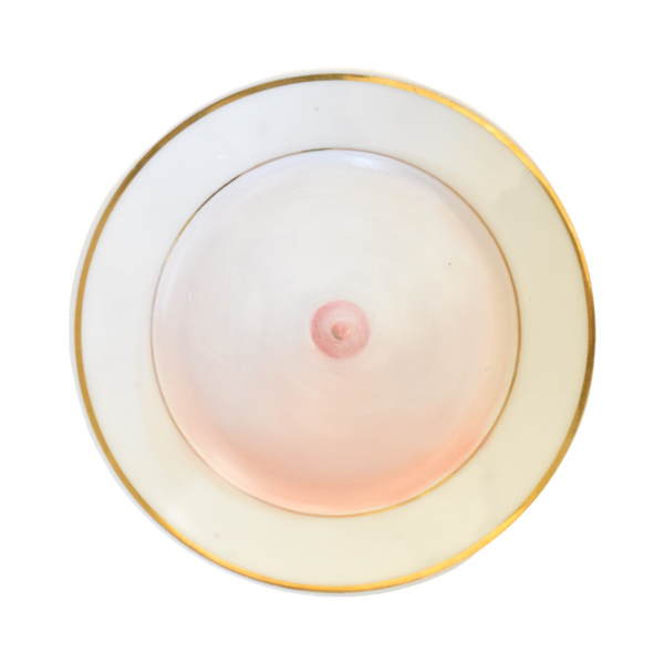 Lover's Breast Painting on a Porcelain Plate