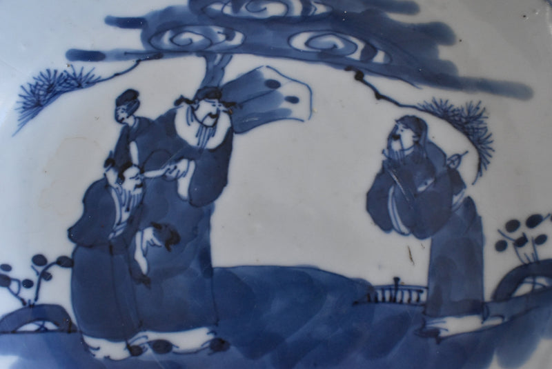 Antique Kangxi Immortals Blue Underglaze Plate