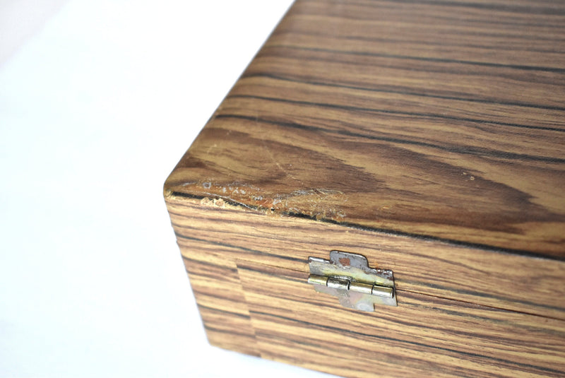 Mid-Century Faux Wood Silverware Storage Box