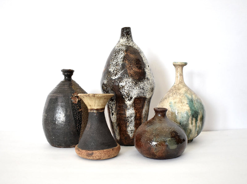Collection of Mid-Century Art Pottery Vases & Vessels - Set of 5