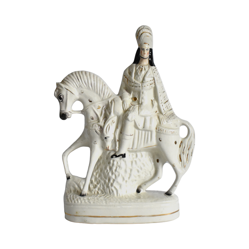 Antique Staffordshire Scottish Hunter on Horseback Figurine