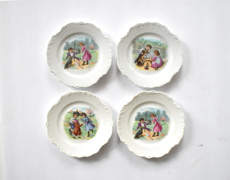 Antique Children's Plates - Set of 4