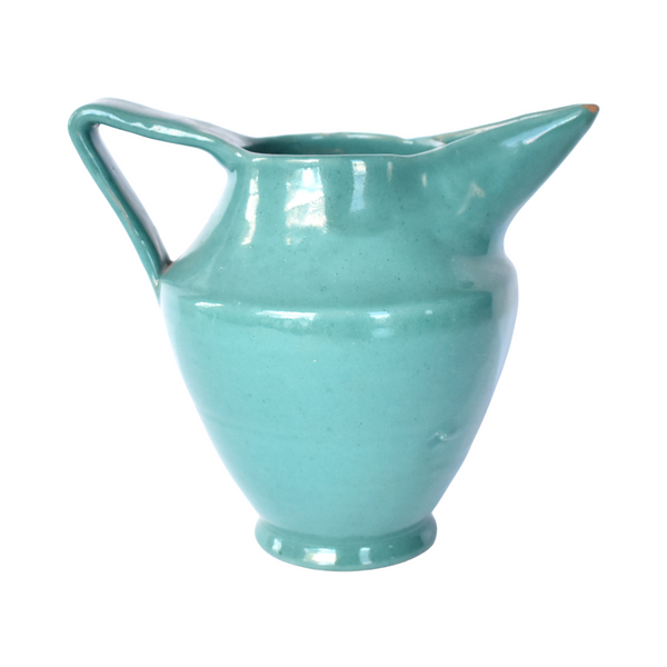 Mid-Century Italian Deruta Jade Green Pitcher