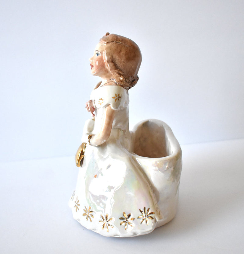 Vintage Mid-Century Handmade Figural Pocket Vase