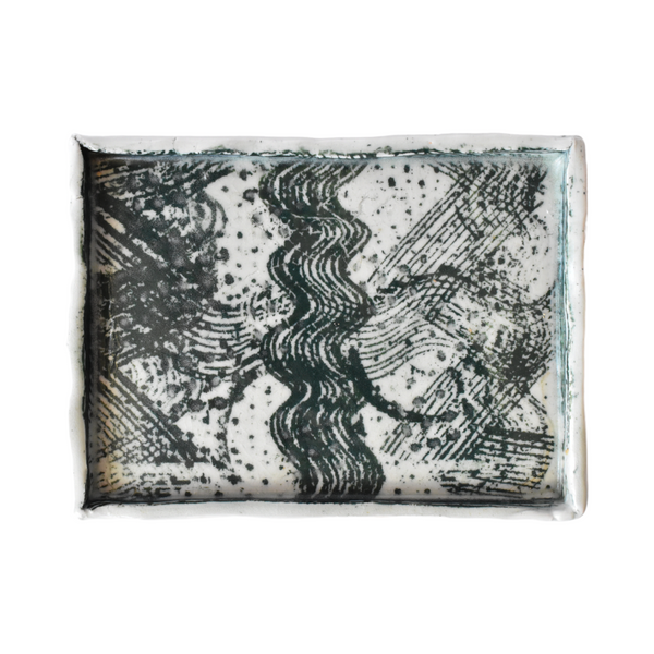 Vintage Abstract Art Pottery Tray