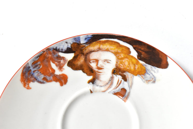 French Mirror Reflection Marie Antoinette & Louis XVI Espresso Cups & Saucers